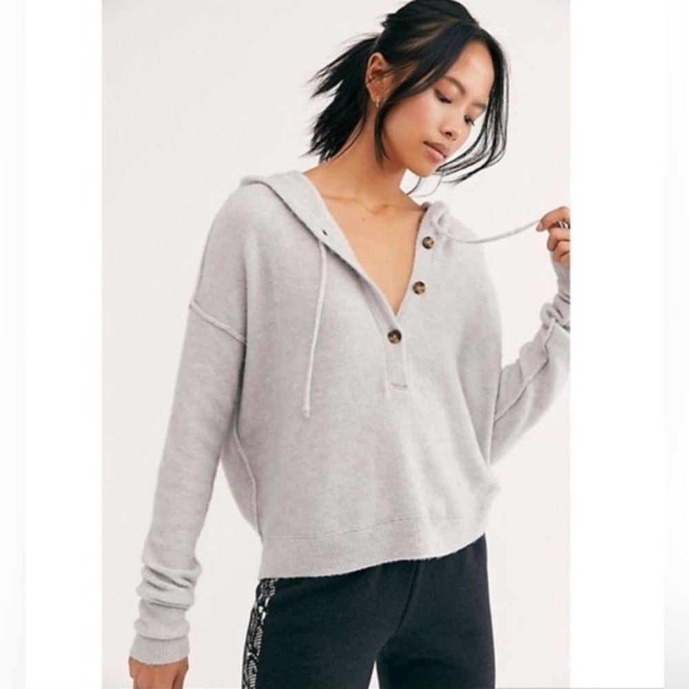 Free People praline hooded sweater